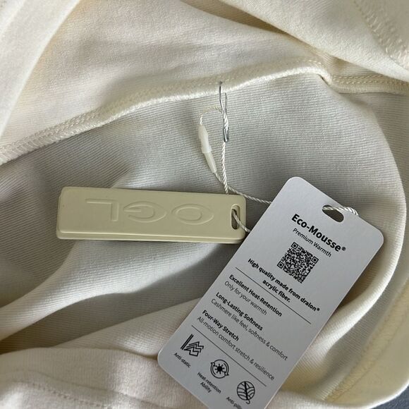 037 NWT OGL Thermal Brushed Mock Neck Crop Top - Ivory Size S - Picture 4 of 6